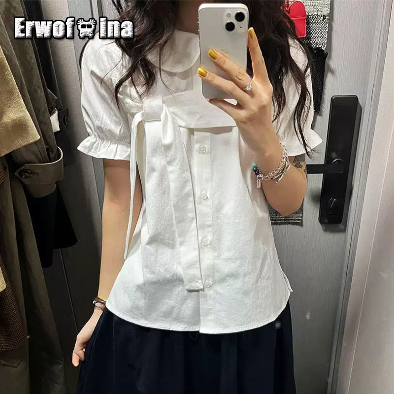 Shirt Camp Collar - Erwofeina Peter Pan Yaka Tiki Tarzı