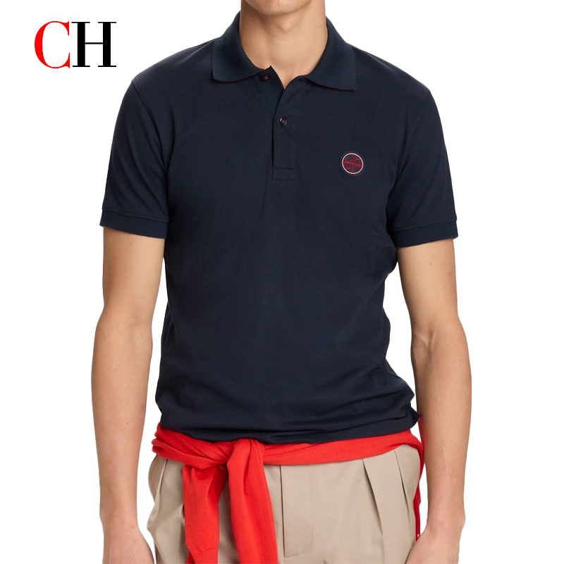 Polo Shirt Pique - CH Kırmızı Vurgulu Dairesel Kauçuk Yama