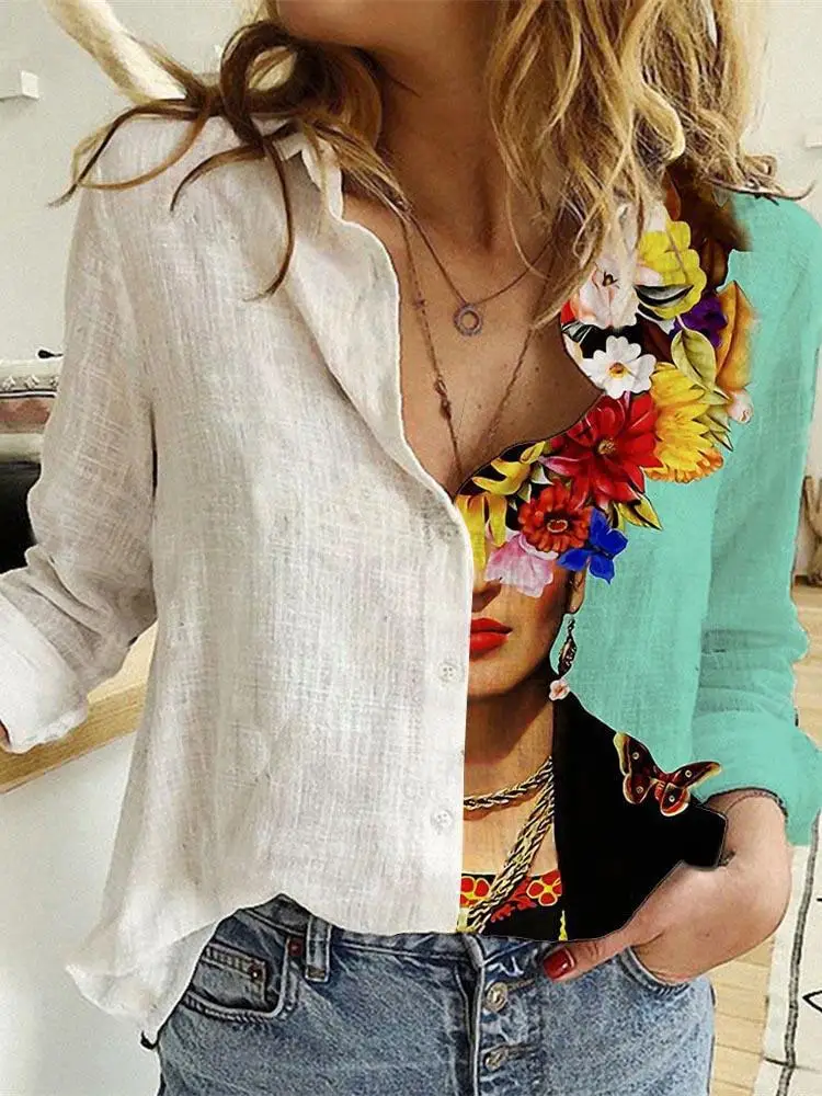 Shirt Camp Collar - Kadın İlkbahar Ve Sonbahar Uzun Kollu